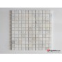 23x23mm Parlak Beyaz Fileli Mermer Mozaik- DT1409